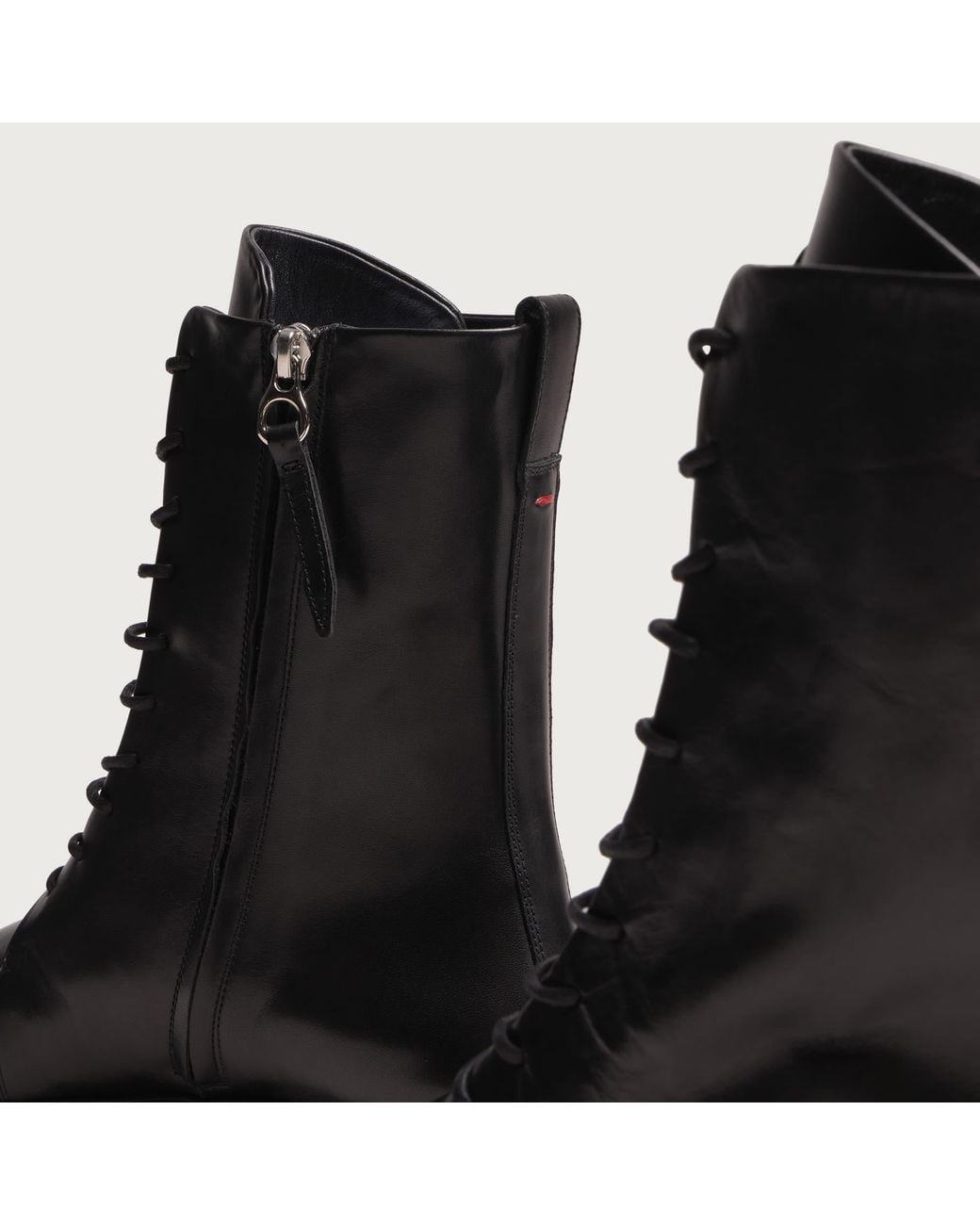 Aeyde Black Tate Leather Lace Up Ankle Boots