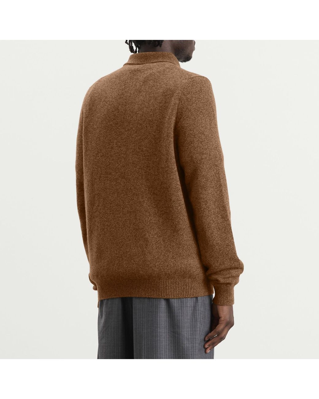 Jil Sander Brown Wool Cashmere Polo for men