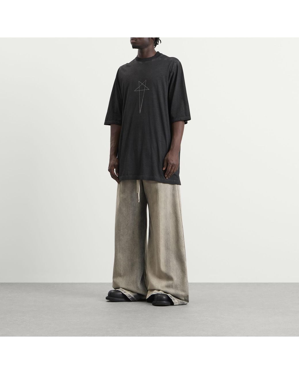 Rick Owens Black Jumbo Logo T -Shirt for men