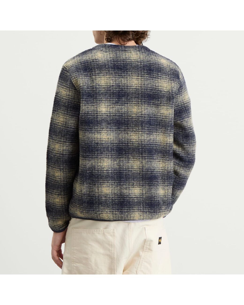 Universal Works Gray Uist Fleece Cardigan for men