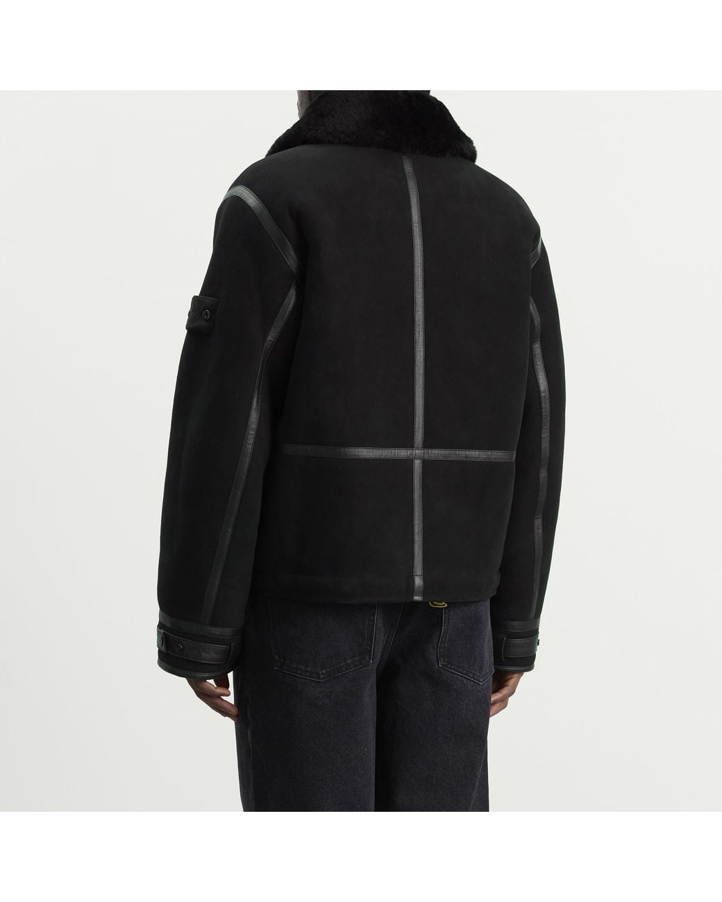 Stone Island Black Ghost Suede Sheepskin Jacket for men
