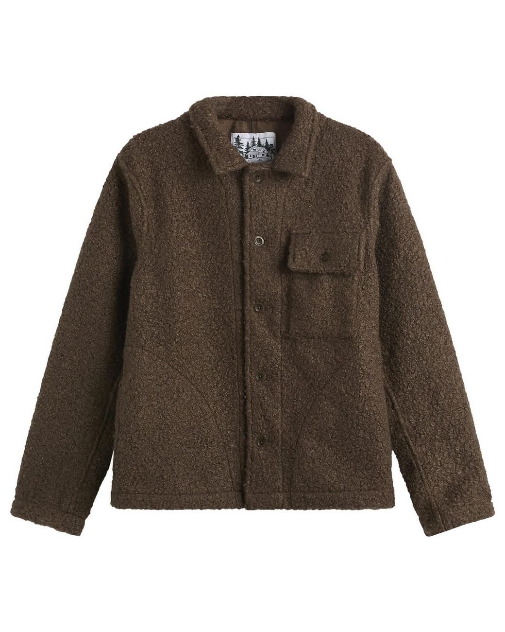 Cafe Mountain Brown Curly Boxy Explorers Jacket for men