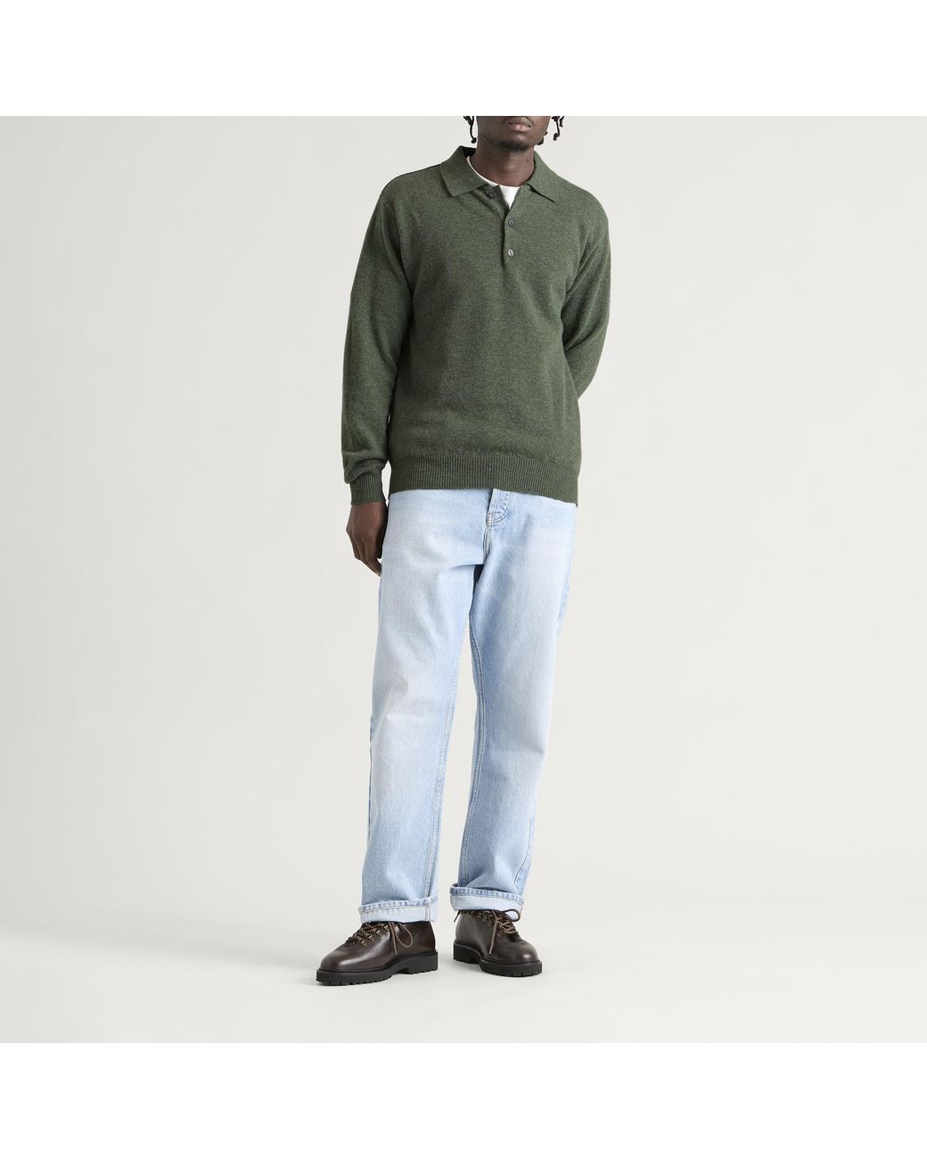 Pittari Green Knitted Polo for men