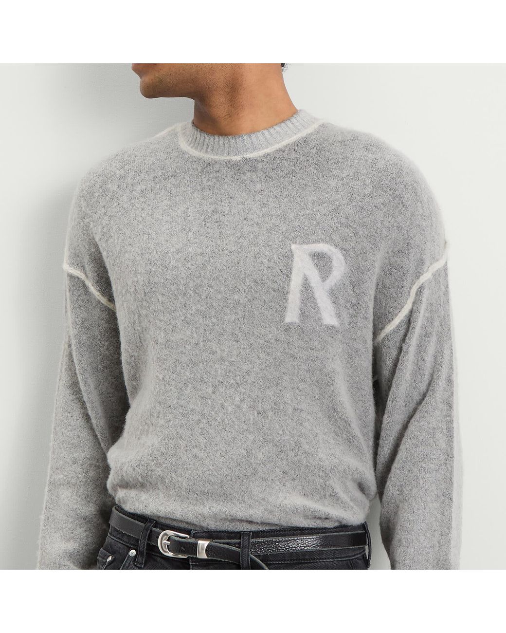 Represent Gray Lightweight Alpaca Knit Jumper for men