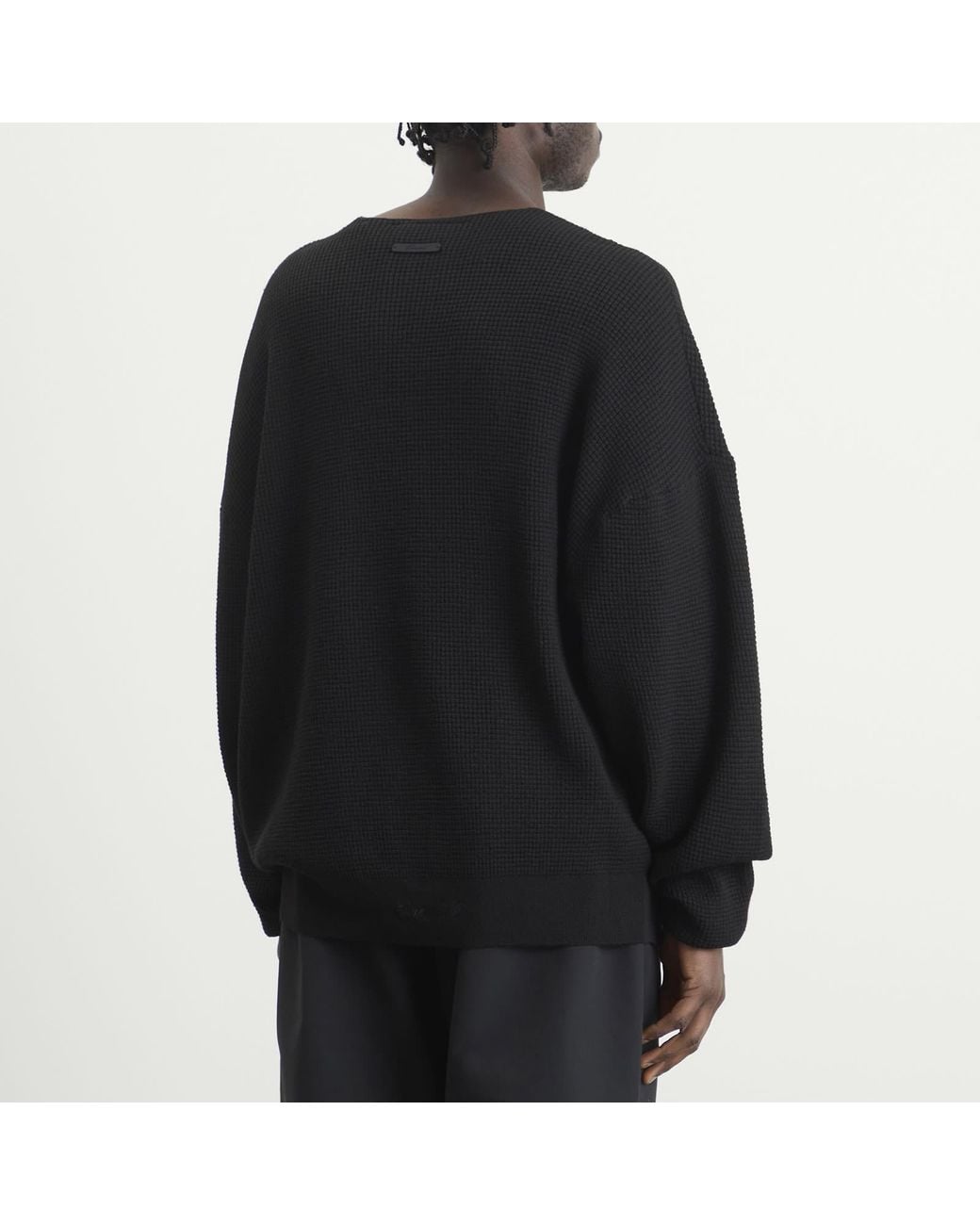 Fear Of God Black Signature Waffle 90S Crew Neck Sweats for men