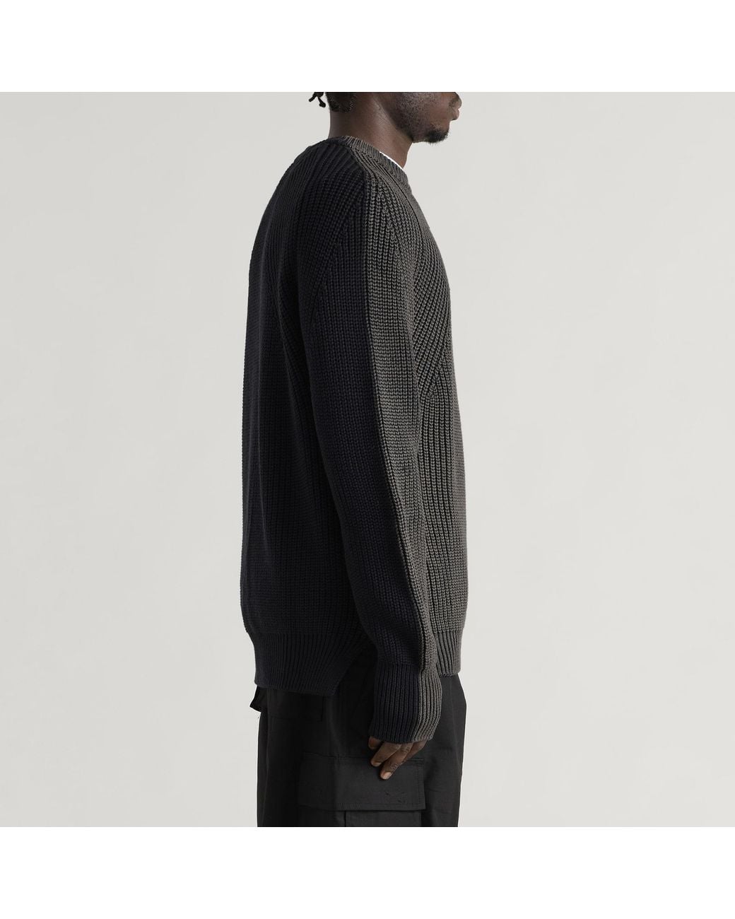 Comme des Garçons Black Bleach Treated Ribbed Jumper for men