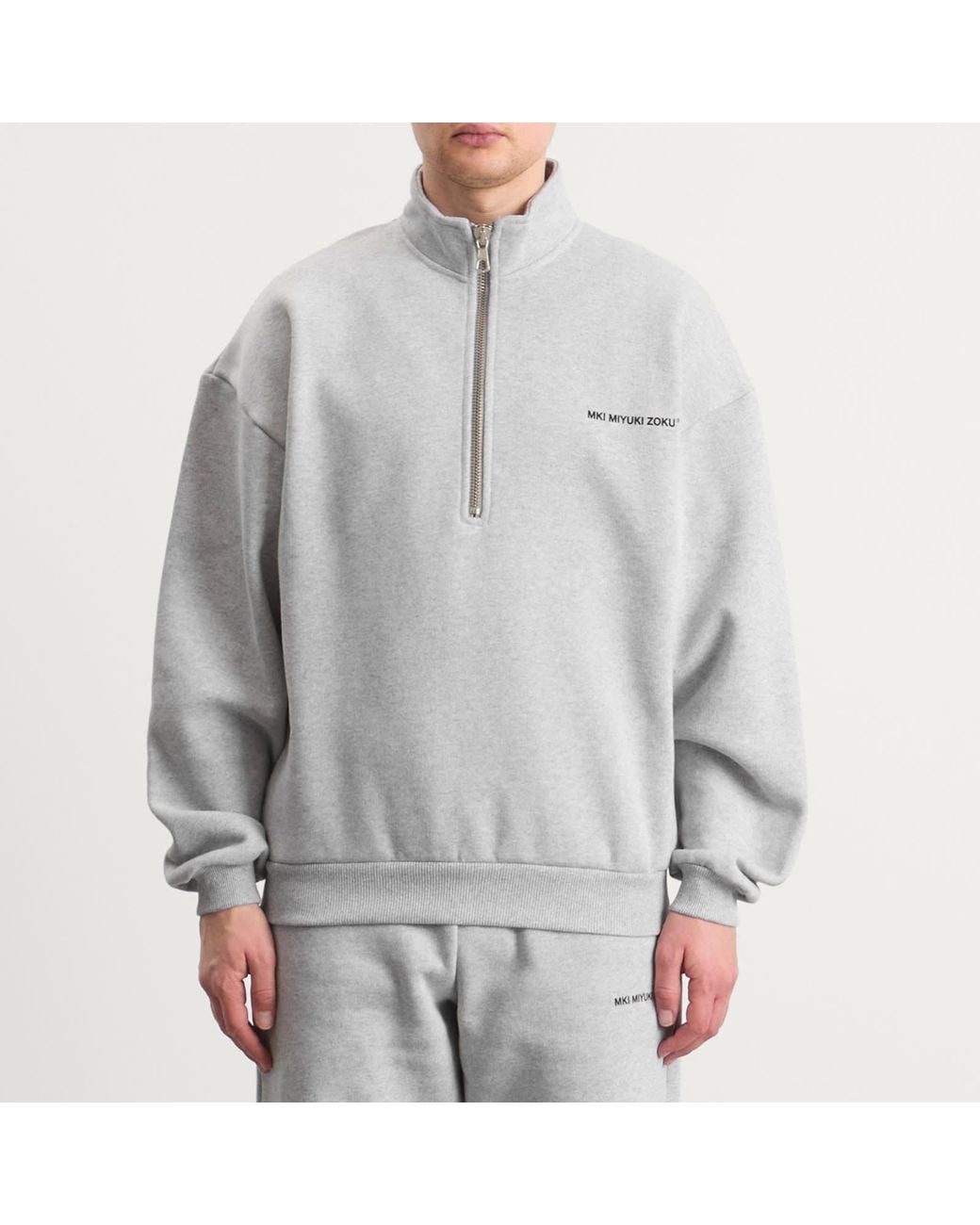 MKI Miyuki-Zoku Gray Uniform Quarter Zip for men