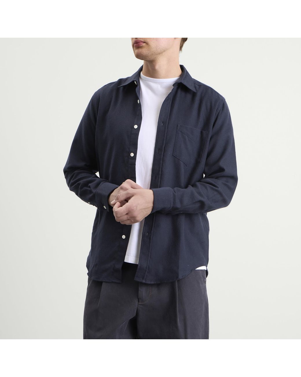 Portuguese Flannel Blue Teca Flannel Shirt for men