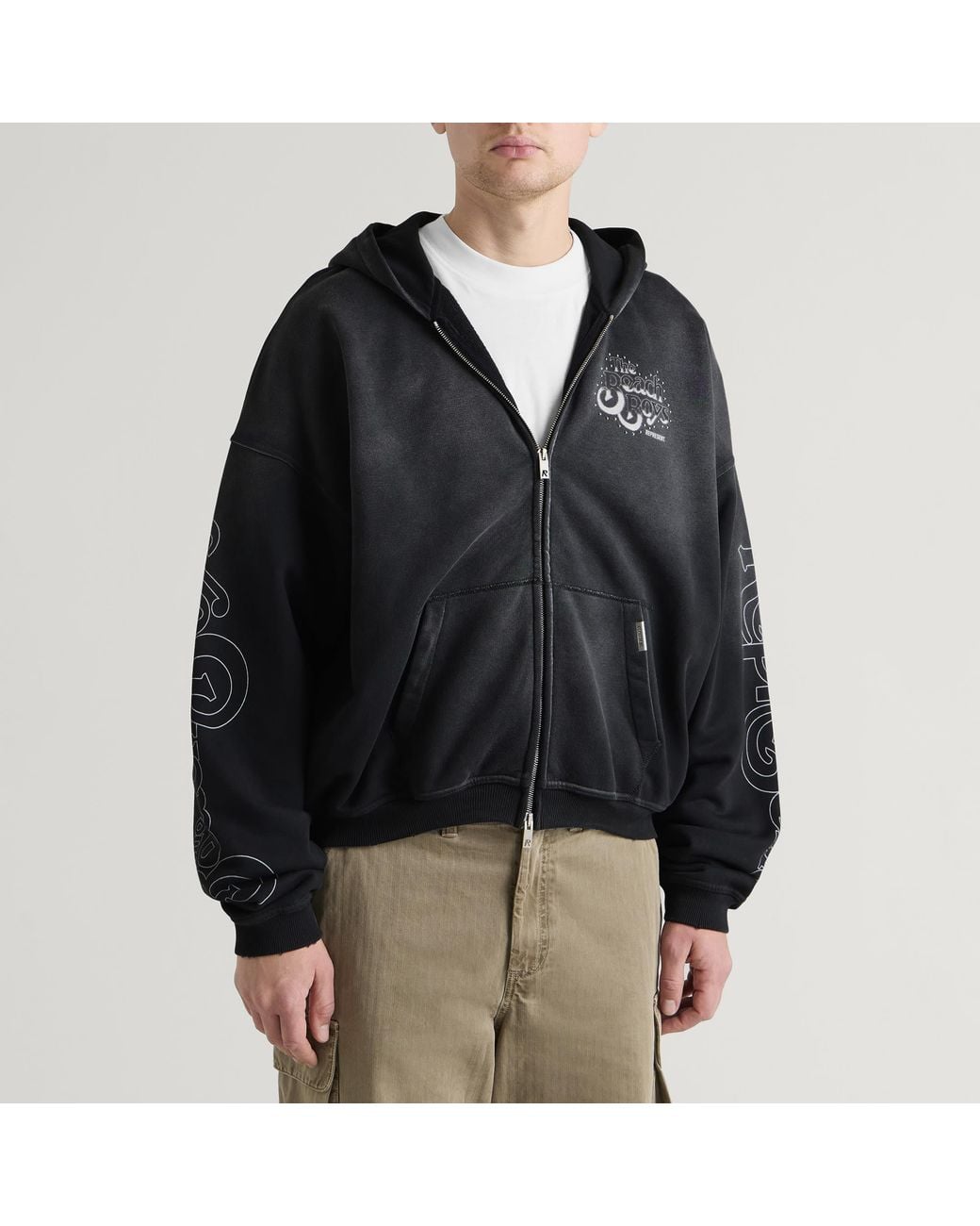 Represent Black Beach Boys Endless Summer Zip Through Hoodie for men