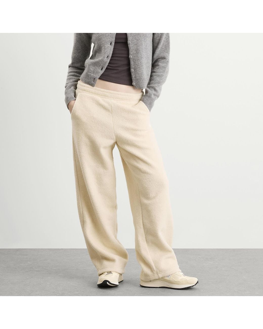DUNST Natural Boucle Wide Leg Sweatpants