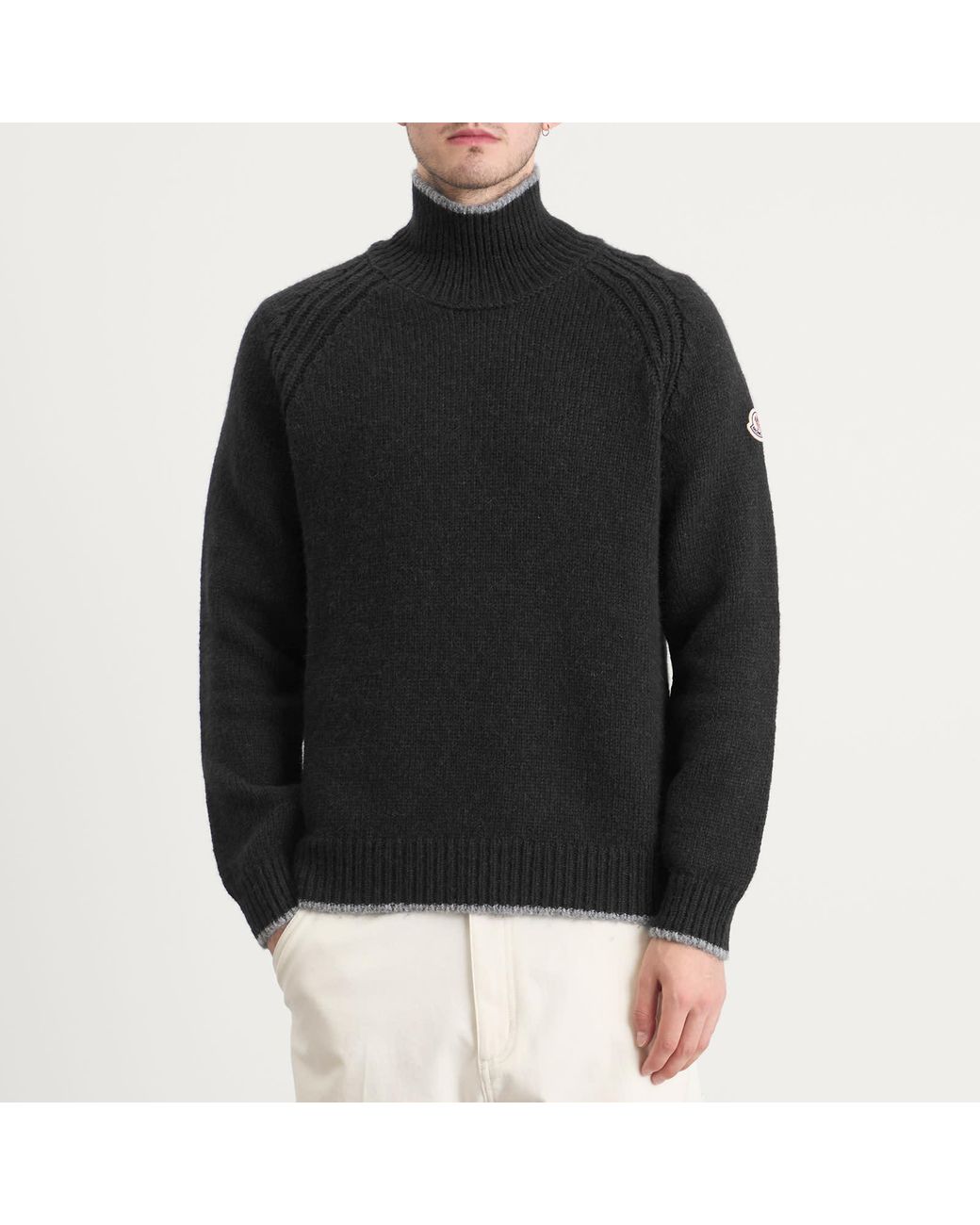 Moncler Black Alpaca Wool Roll Neck Jumper for men