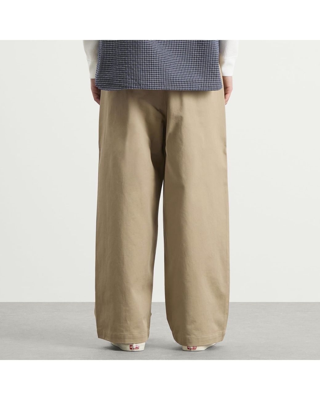 Beams Plus Natural New Wide Pleated Chino for men