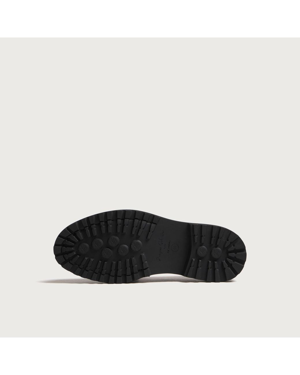Jacques Soloviere Black Moli Grain Lug Loafer for men