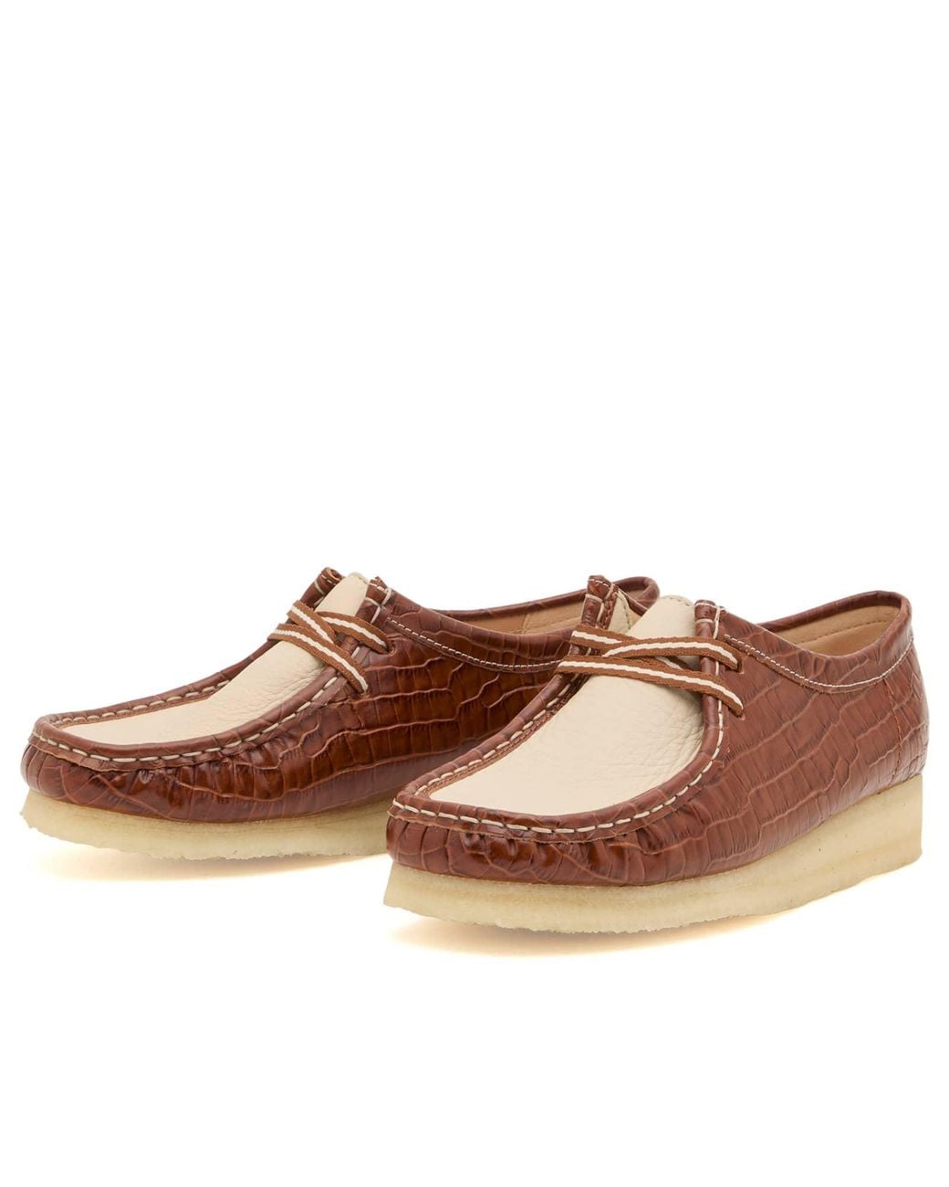 Clarks Brown Croc Patent Wallabee Boot