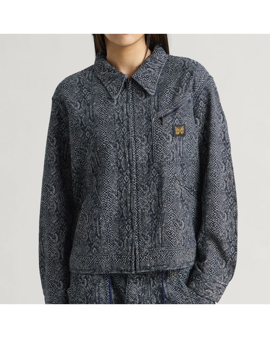Needles Blue Jacquard Python Work Jacket