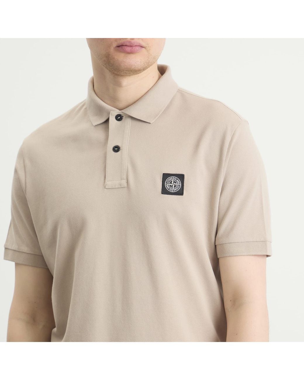 Stone Island Natural Patch Logo Polo for men