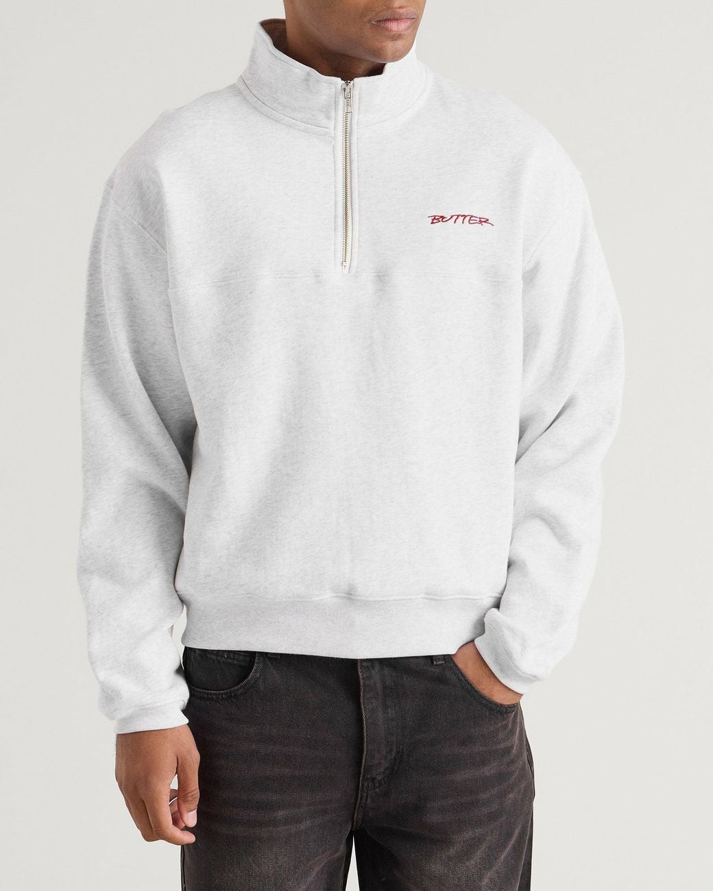 Butter Goods Panel 1/4 Zip Sweatshirt in White for Men | Lyst