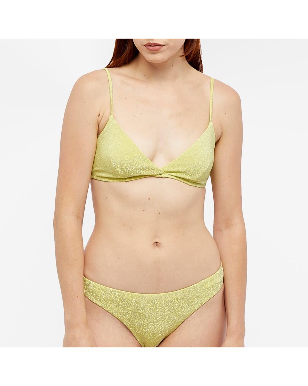 Samsøe & Samsøe Alyssa Glitter Bikini Top in Yellow | Lyst