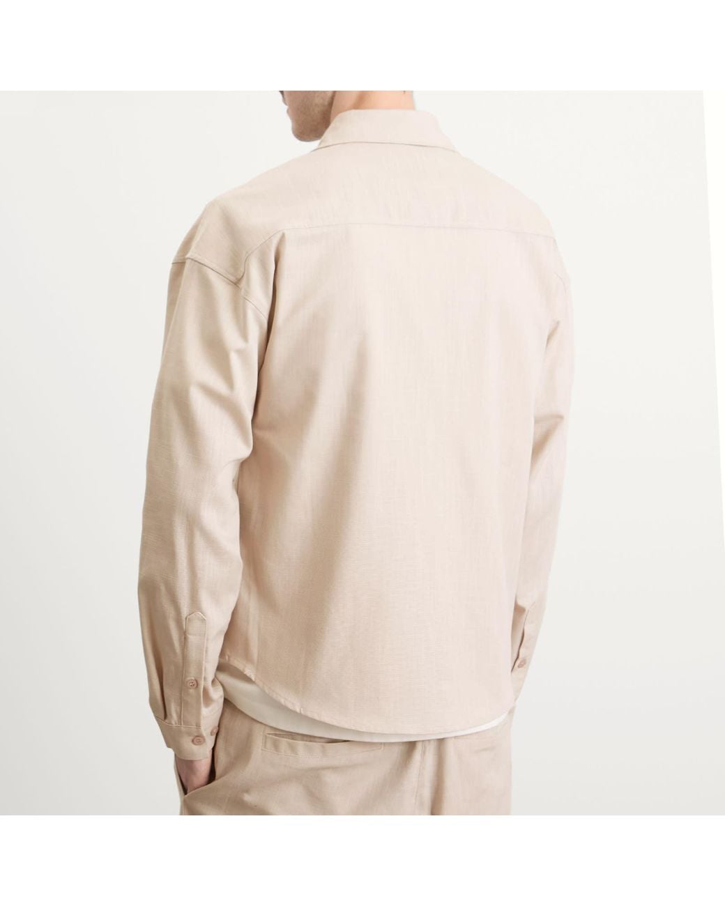 Annie Hood Natural College Linen Shirt for men