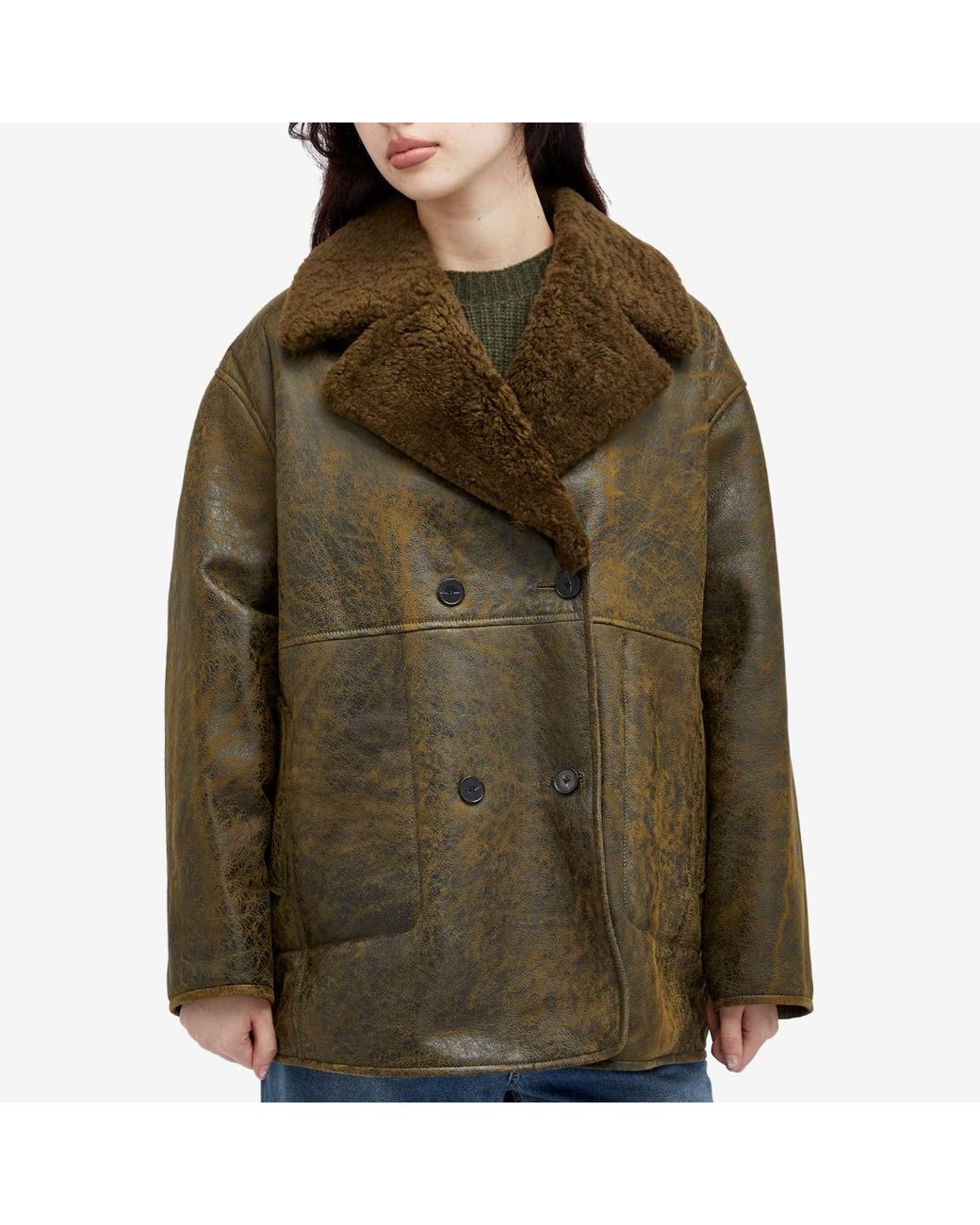 Closed Brown Shearling Coat