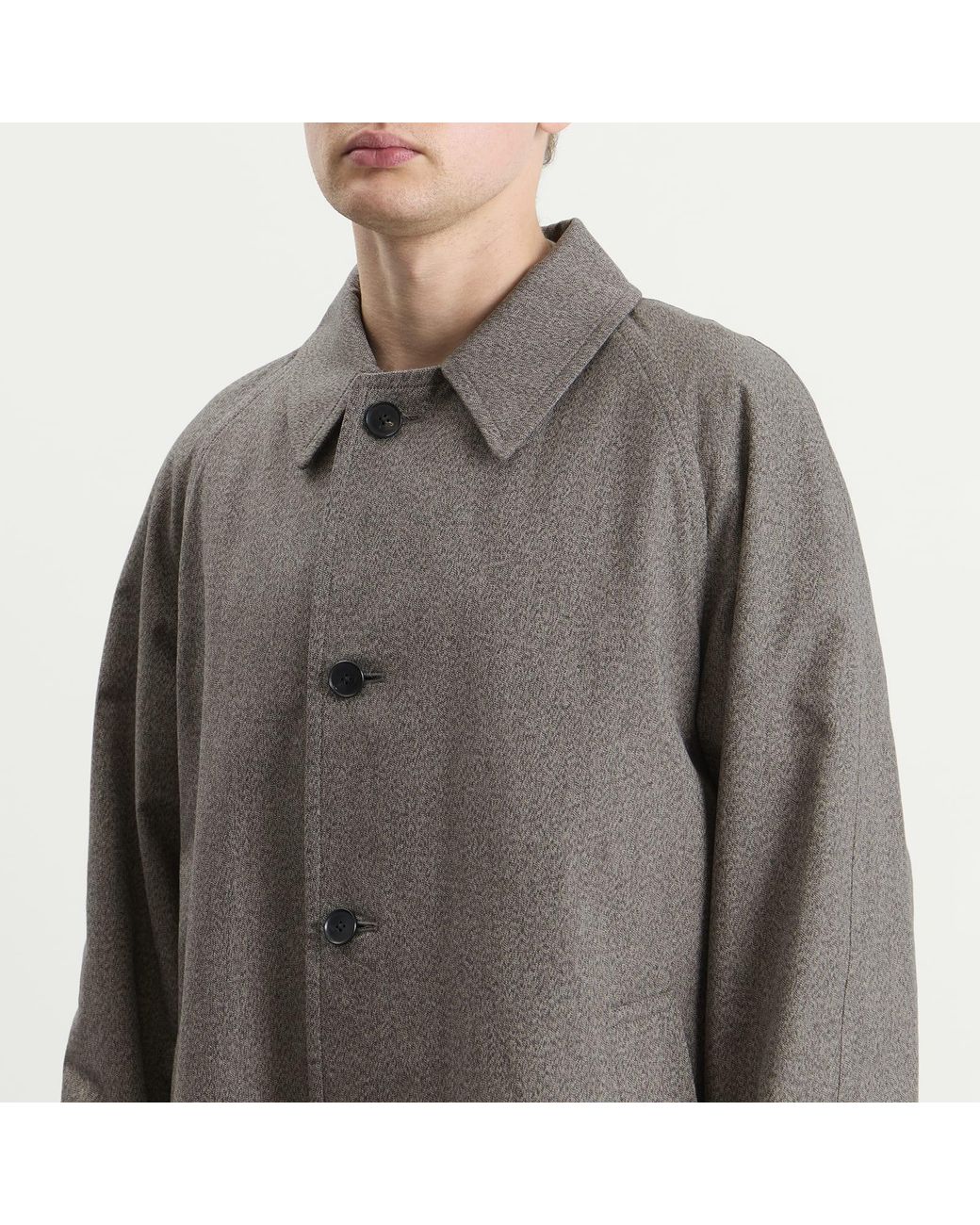 Kaptain Sunshine Gray Cotton Mock Twist Umbrella Coat for men