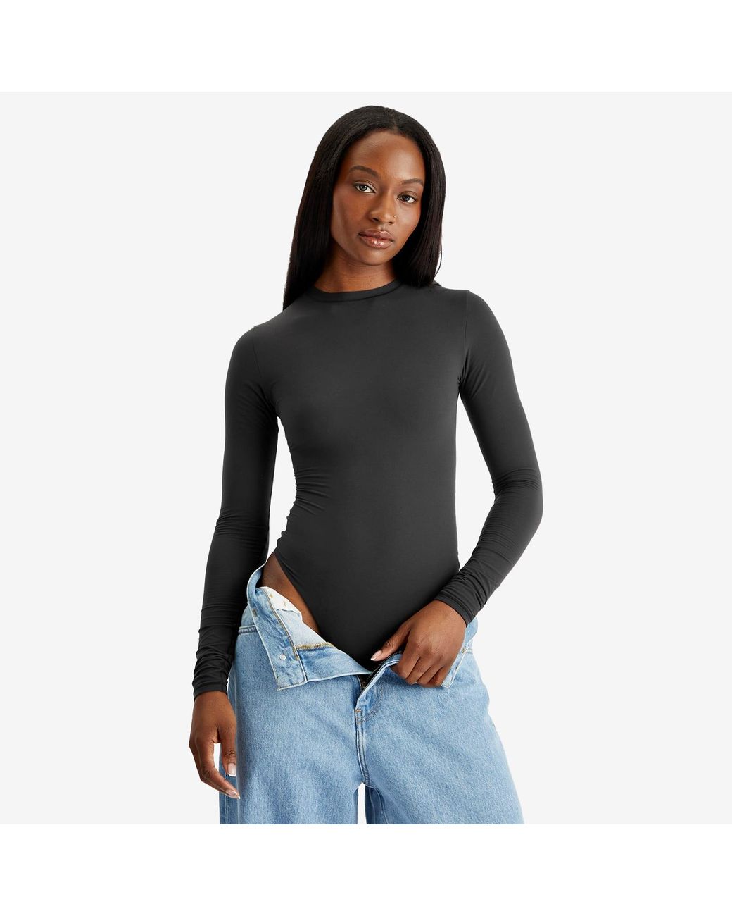 slim fit dress slacks Skims Fits Everybody Long Sleeve Crew Neck Bodysuit Shadow Snake Print   Kicks Machine