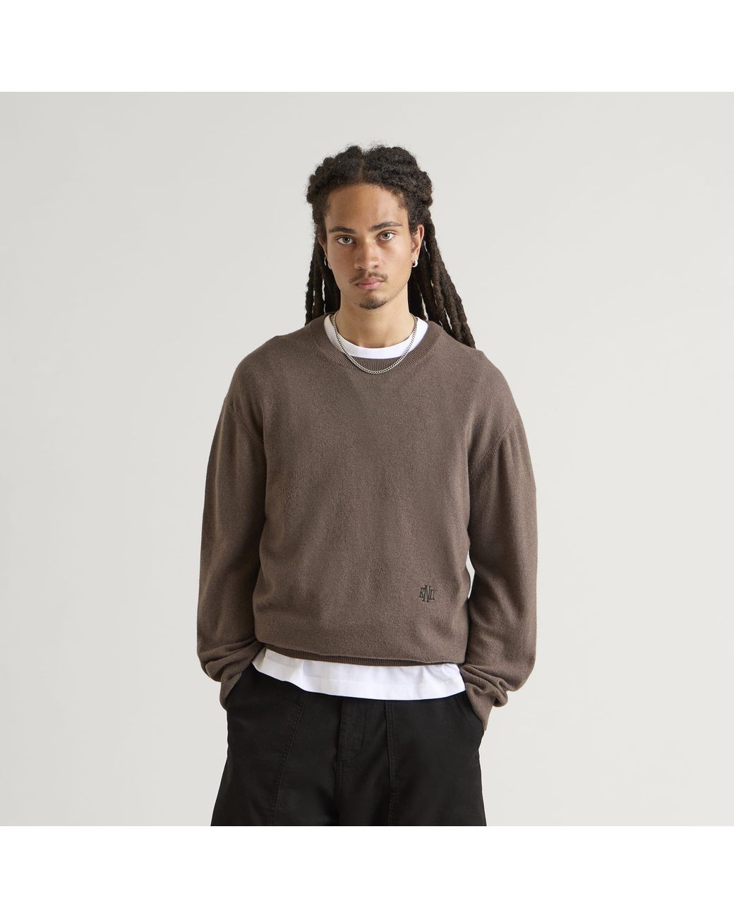 END. Brown Monogram Jumper for men