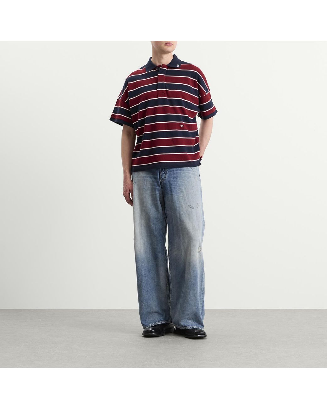 Rhude Red Fontaine Striped Polo Shirt for men