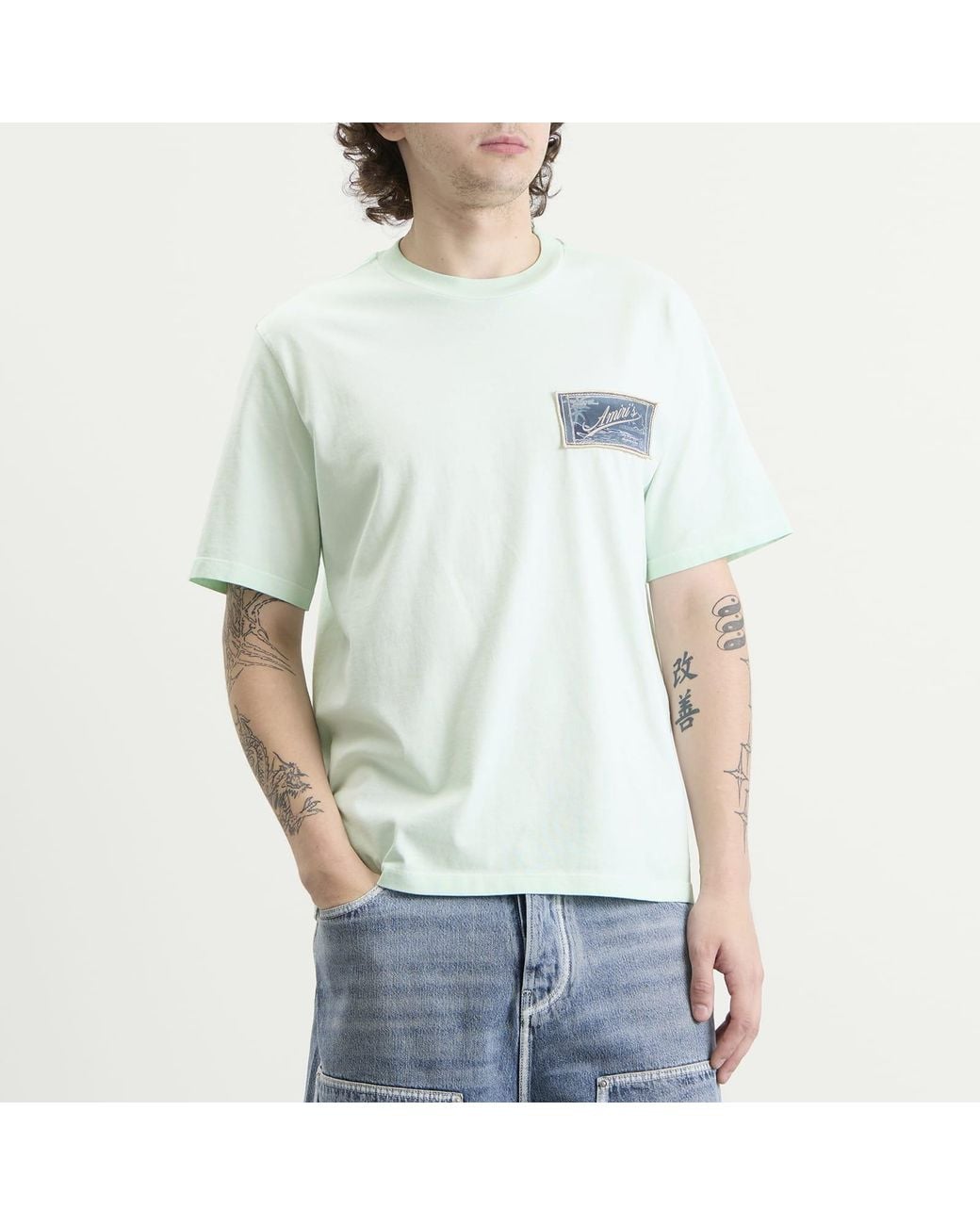 Amiri Blue Quality Goods Patch T-Shirt for men