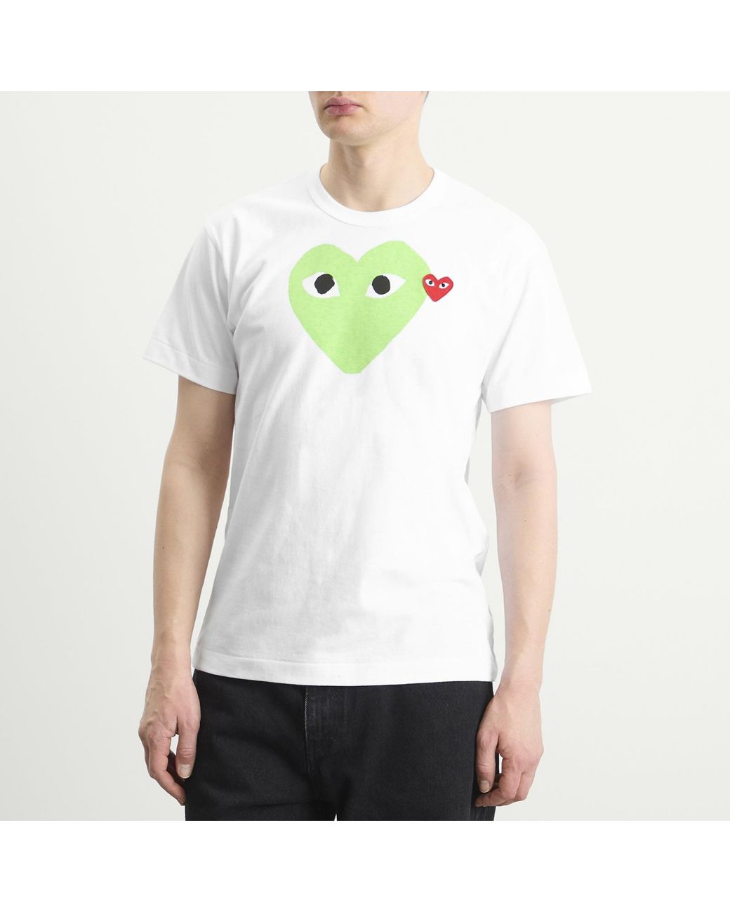 COMME DES GARÇONS PLAY Green Heart Colour Heart T-Shirt for men