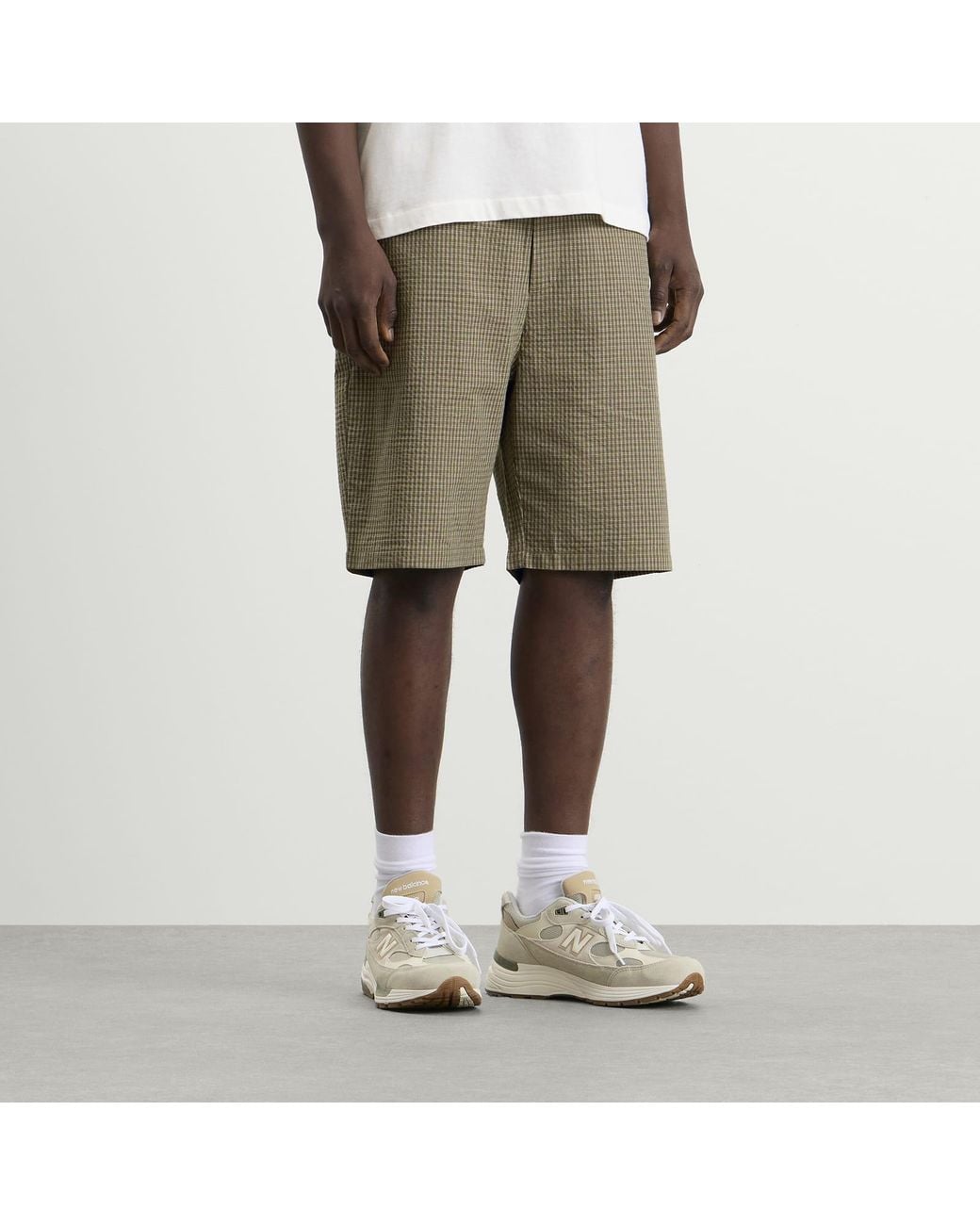 BOUND Green Gingham Shorts for men