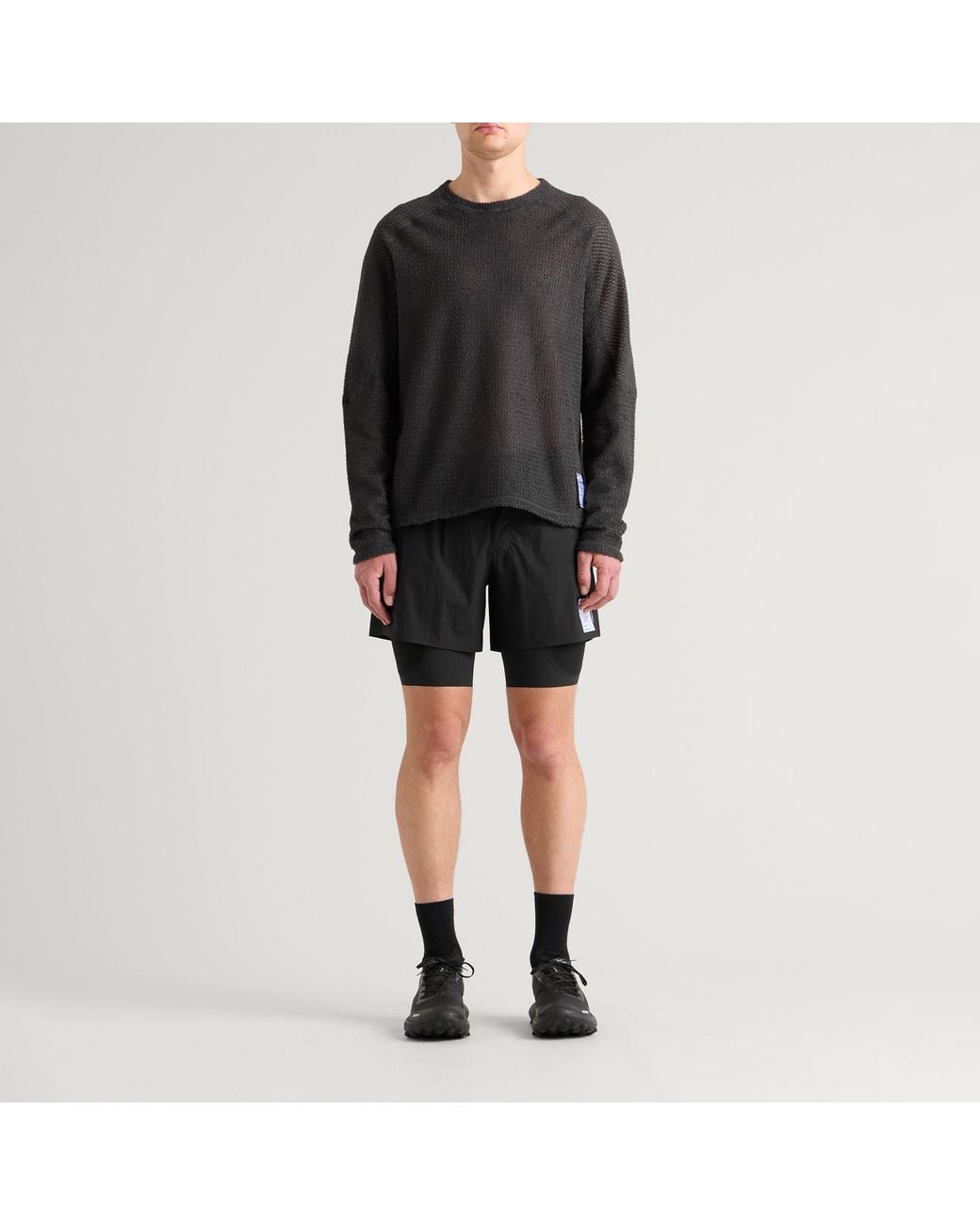 Satisfy Black Rippy Cordura 8" Shorts for men