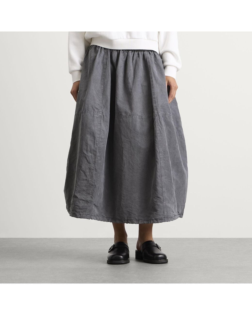 YMC Gray Parachute Midi Skirt
