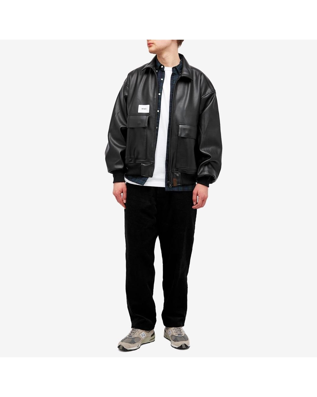 WTAPS 04 Synthetic Leather Flight Jacket in Black for Men | Lyst