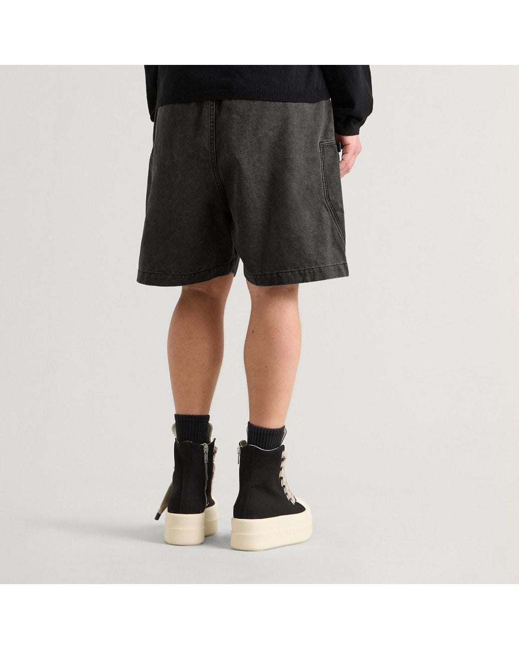Rick Owens Gray Bauhaus Shorts for men
