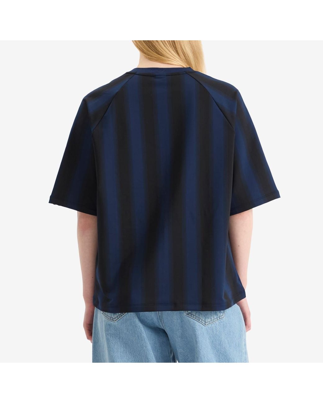 Adidas Blue Loose Linear T-Shirt