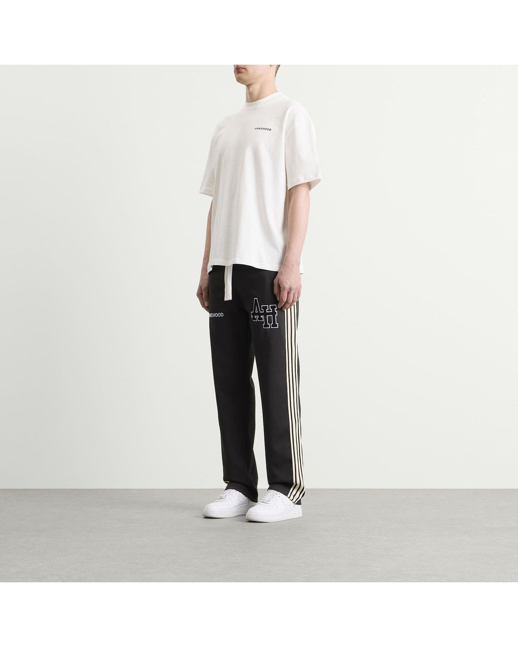 Annie Hood Black College Track Pants for men