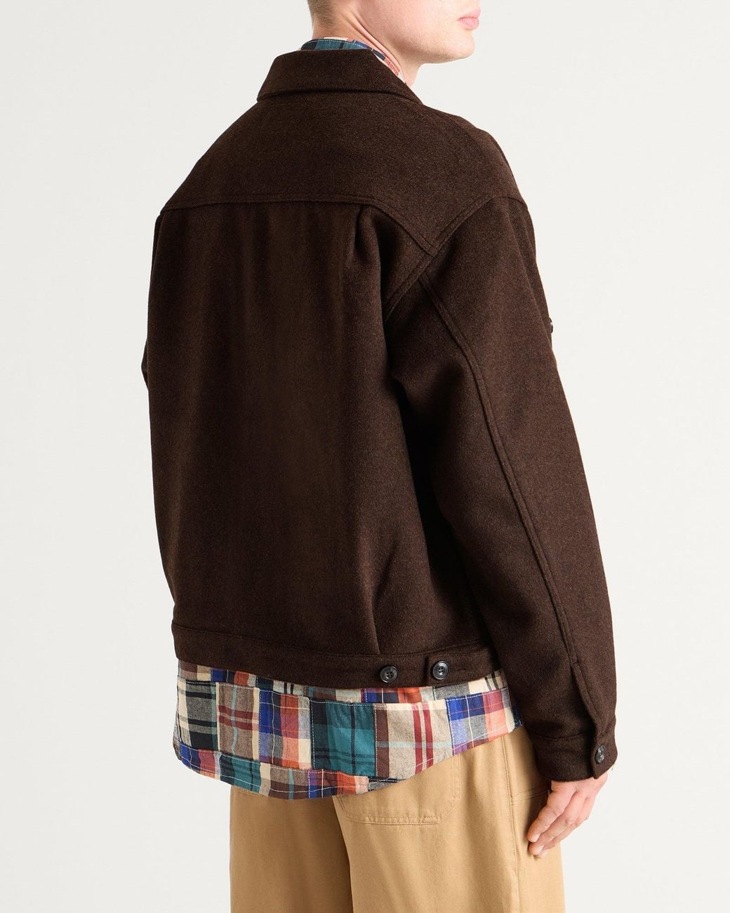 FRIZMWORKS Brown Solid Wool Trucker Jacket for men