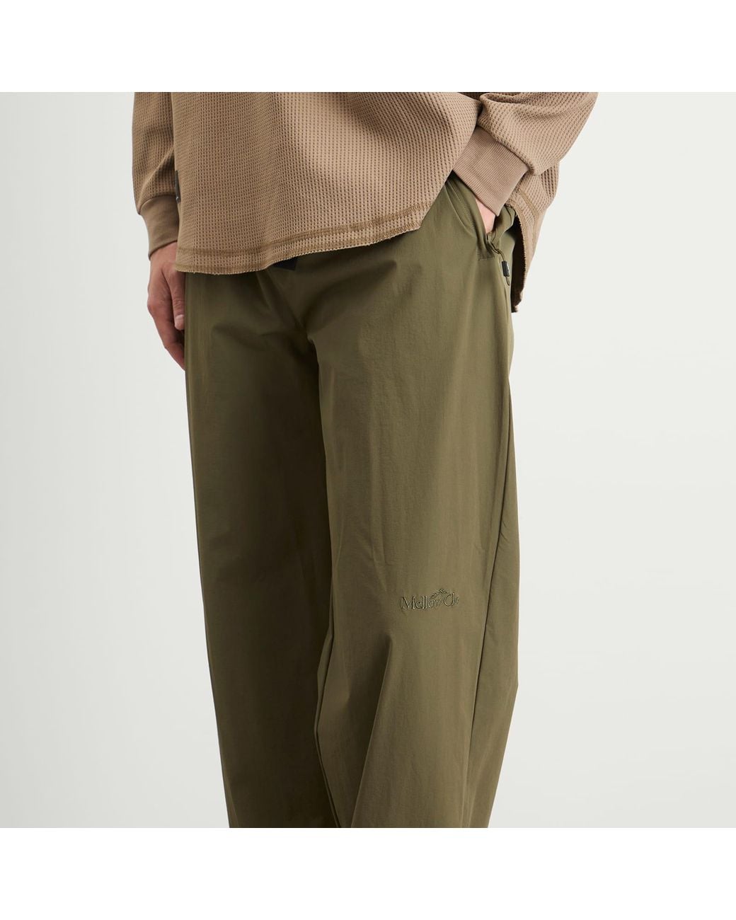 Mellow Clo Green Everyday Stretch Nylon Trousers for men