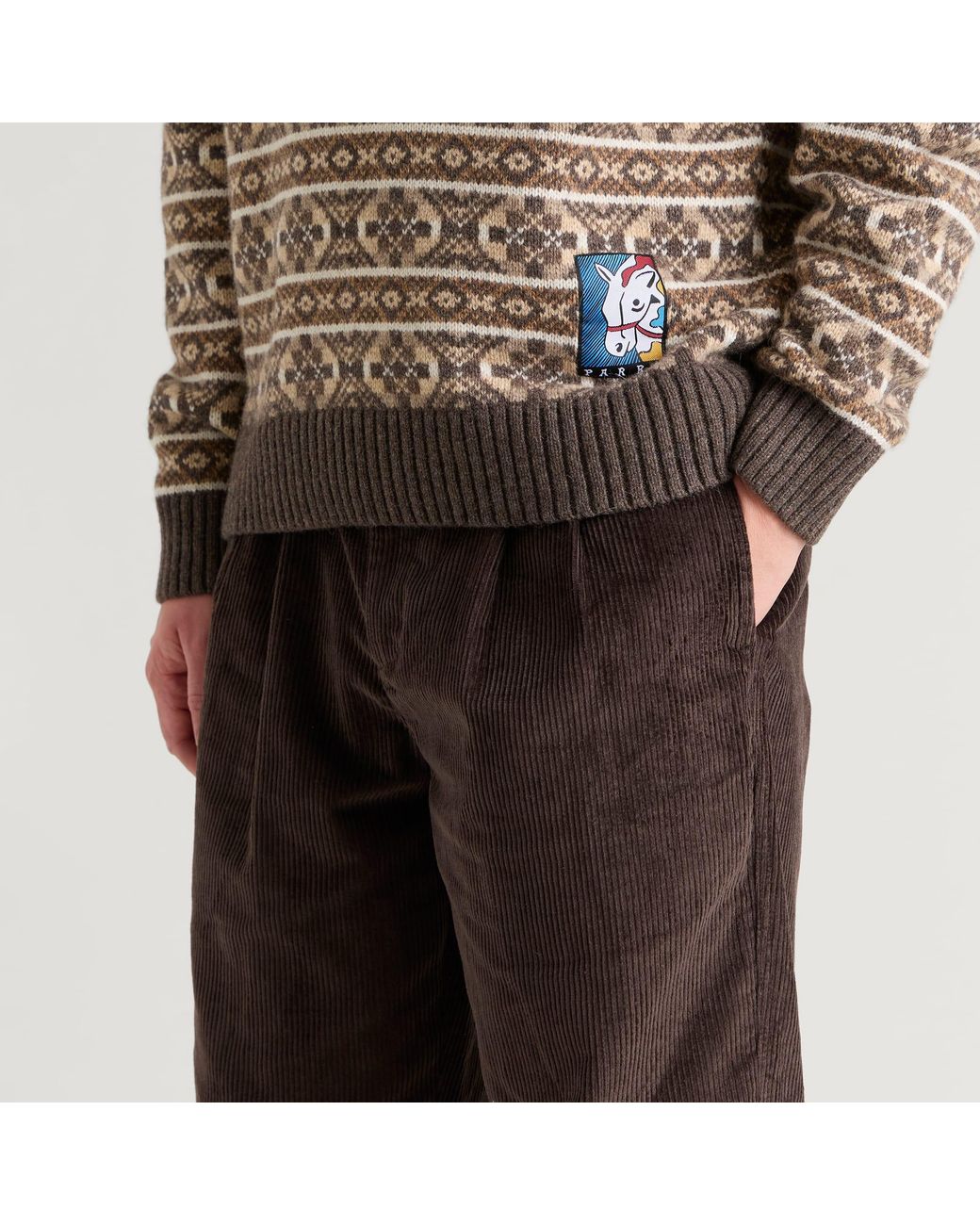 by Parra Brown Minor Chords Corduroy Pants for men