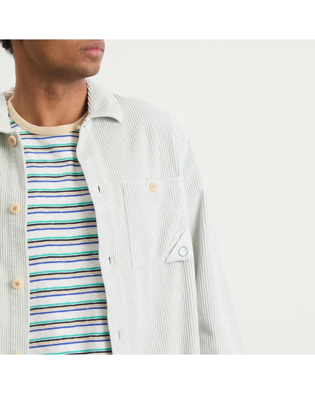 Folk White Anniversary Patch Overshirt for men