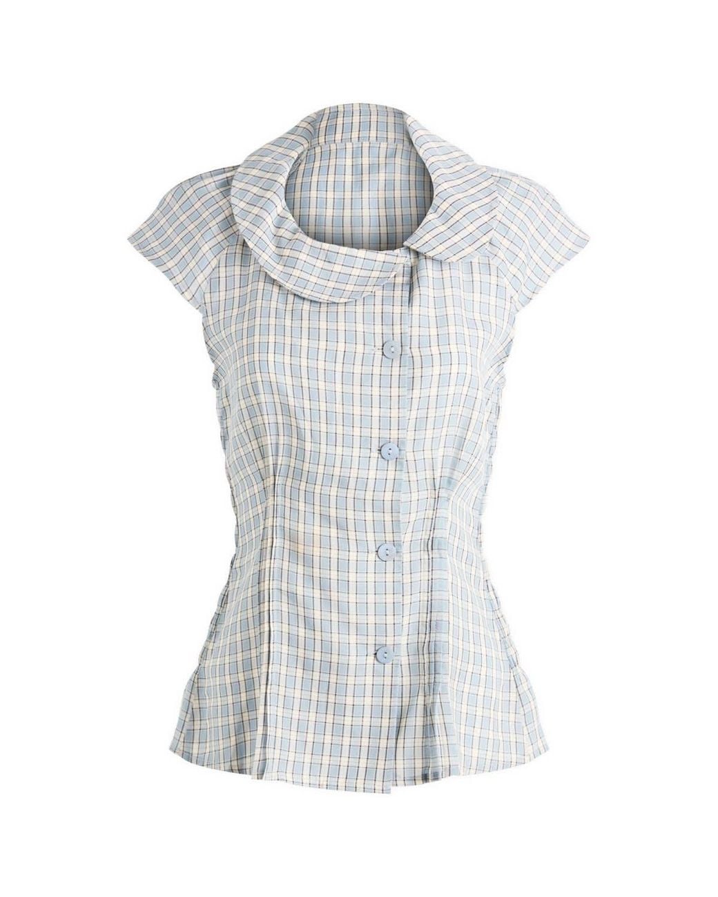 Peachy Den Gray Missy Asymmetric Stretch Blouse
