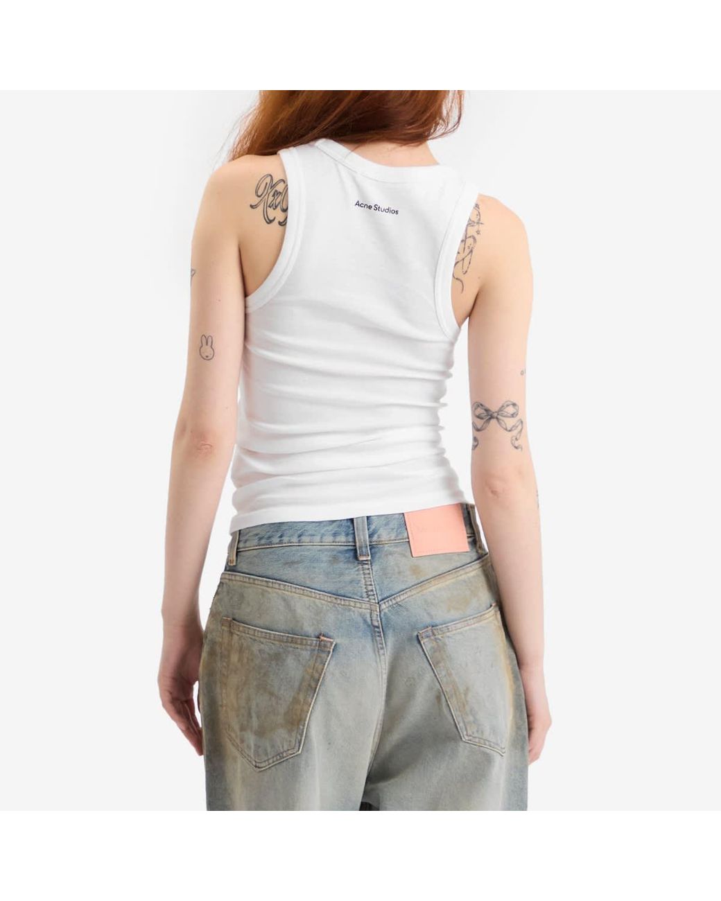 Acne White Sleeveless T-Shirt