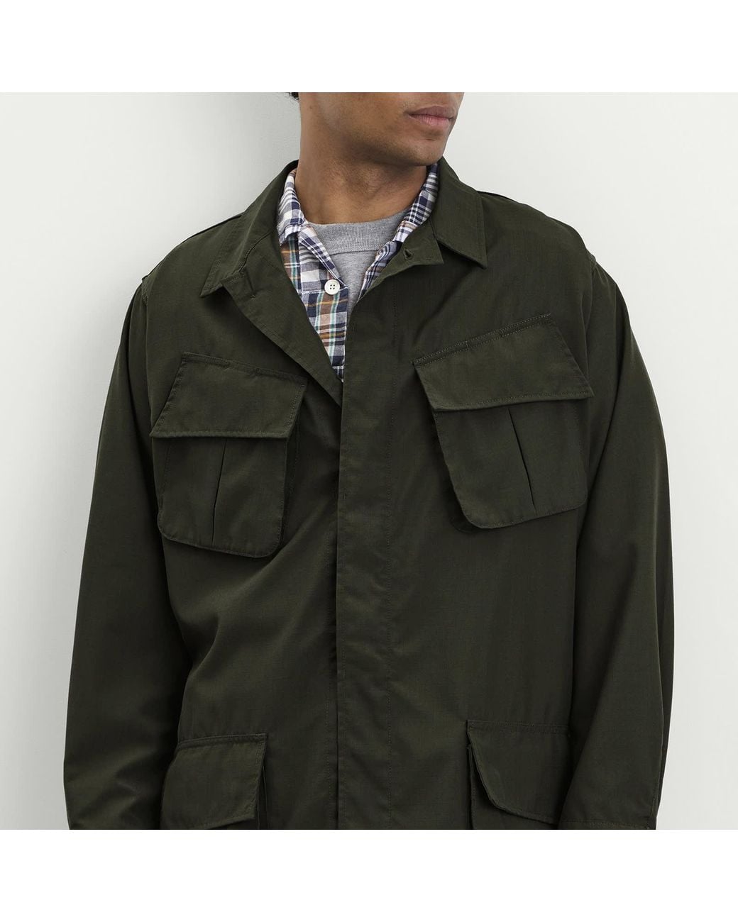 Beams Plus Green Ripstop Fatique Jacket for men