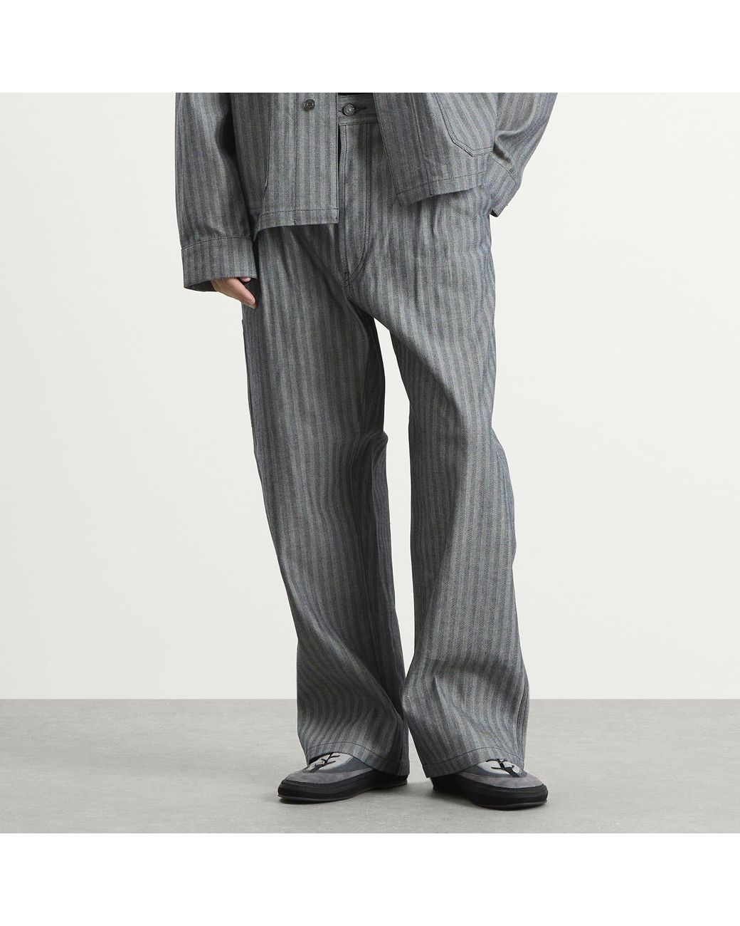 Applied Art Forms Gray Herringbone Contruction Pants for men