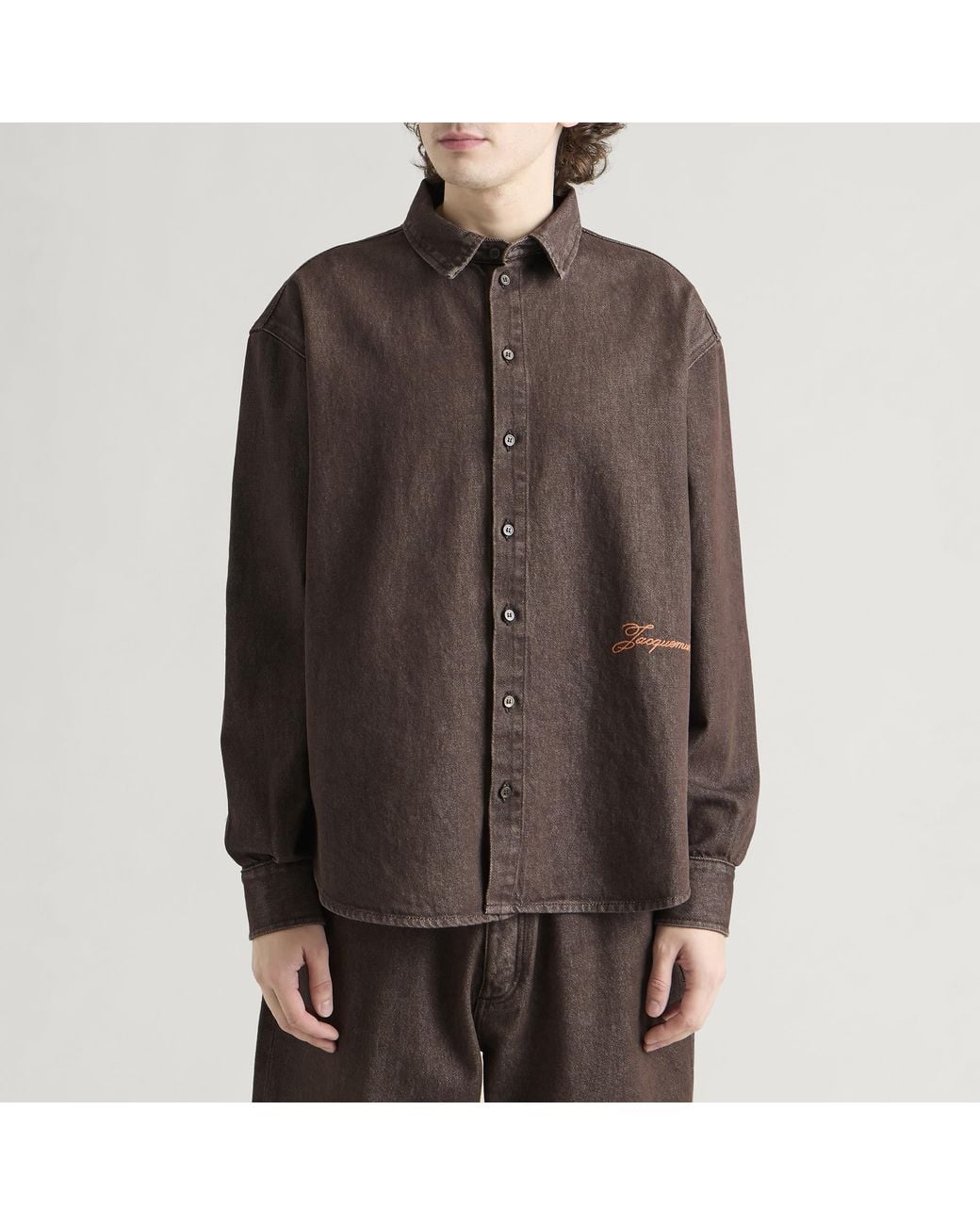 Jacquemus Brown Denim Shirt Jacket for men
