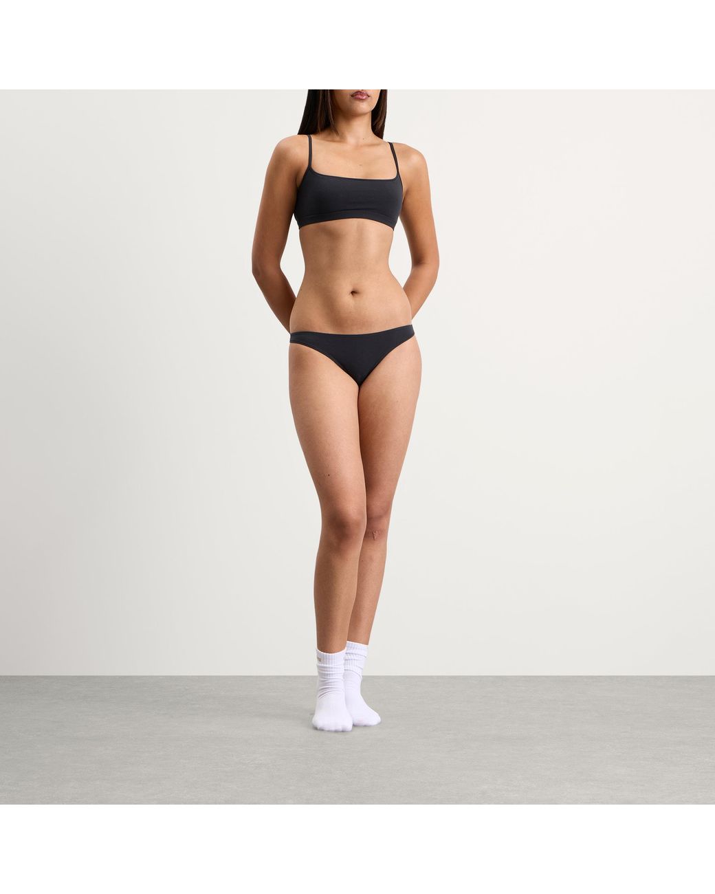 Skims Black Everyday Cotton Thong