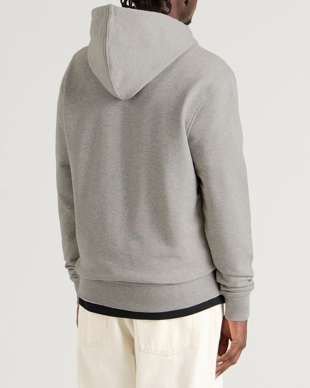 AMI Gray Adc Loopback Zip Hoodie for men