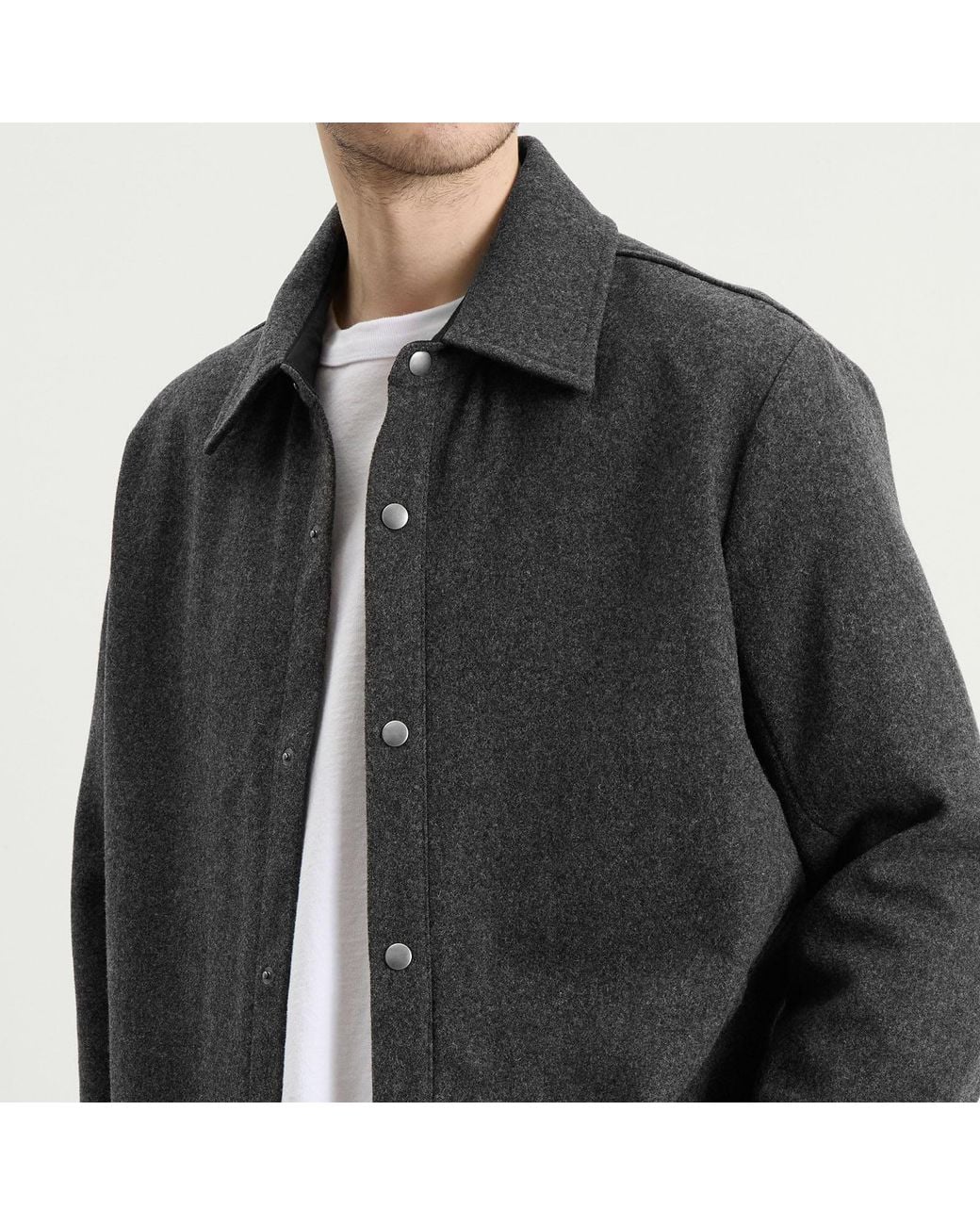 A.P.C. Black Snap Button Overshirt for men