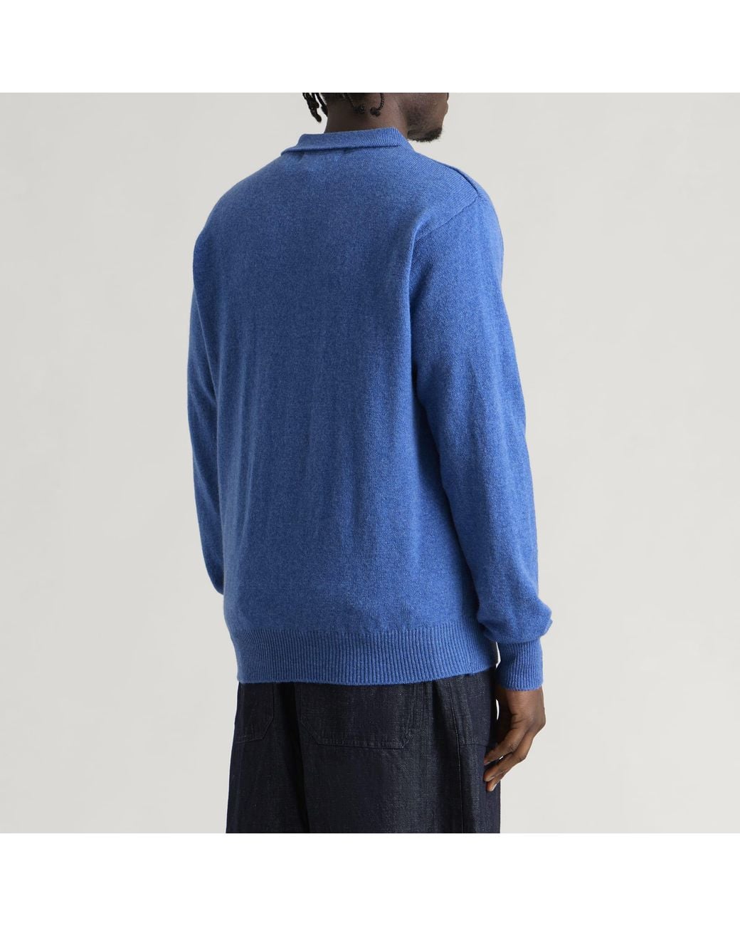 Pittari Blue Knitted Polo for men
